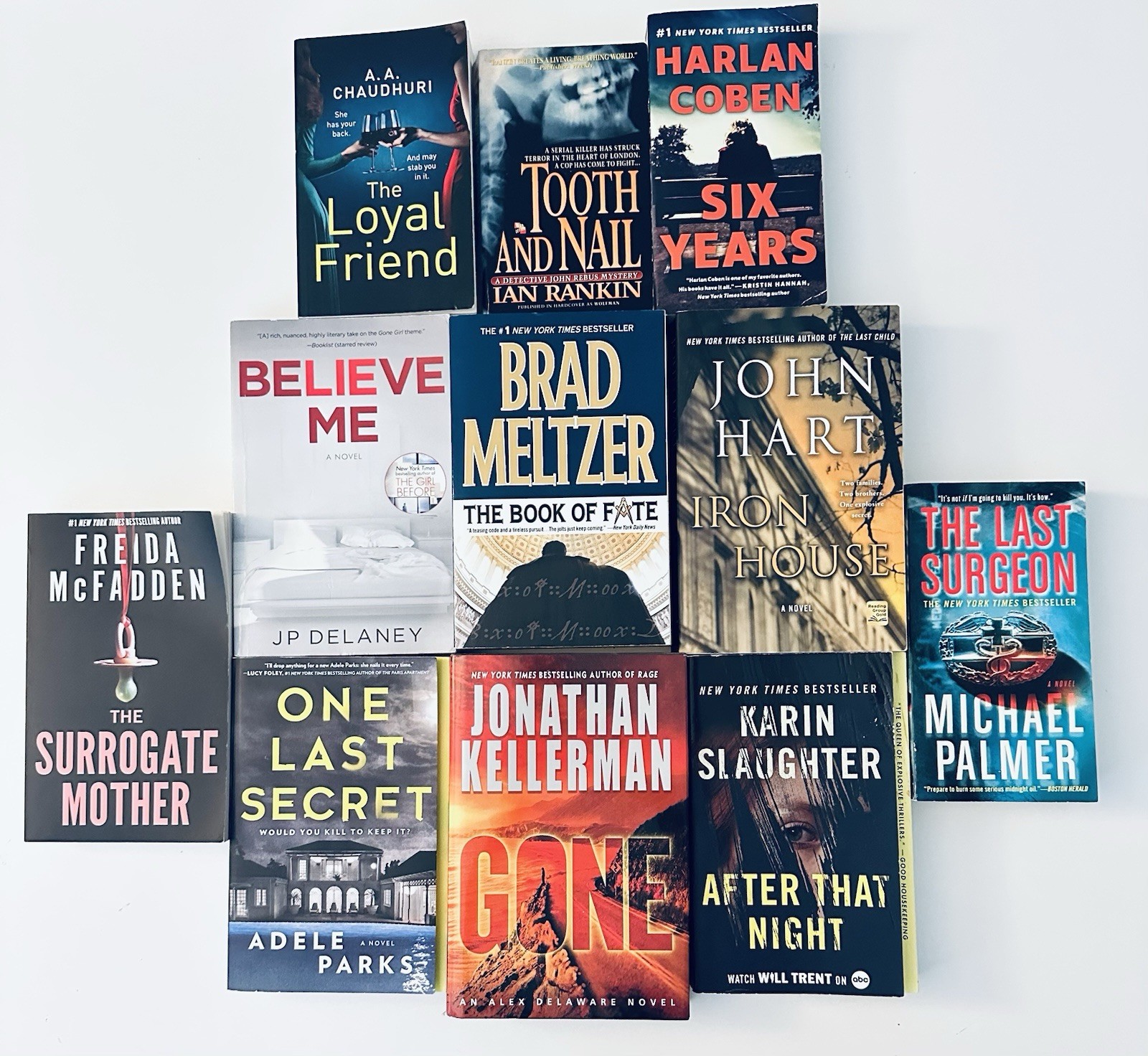 Suspense Crime Mystery Thriller Fiction Lot of 11 Popular Author Paperbacks
