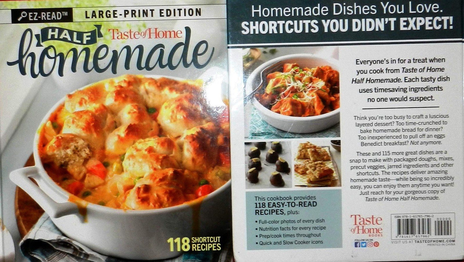 Taste of Home Half Homemade, Large Print, 2018