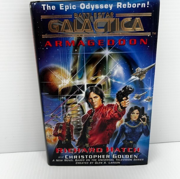 LIMITED GOLD Ed Battlestar Galactica C. Golden & Richard Hatch Hardcover DJ Sign
