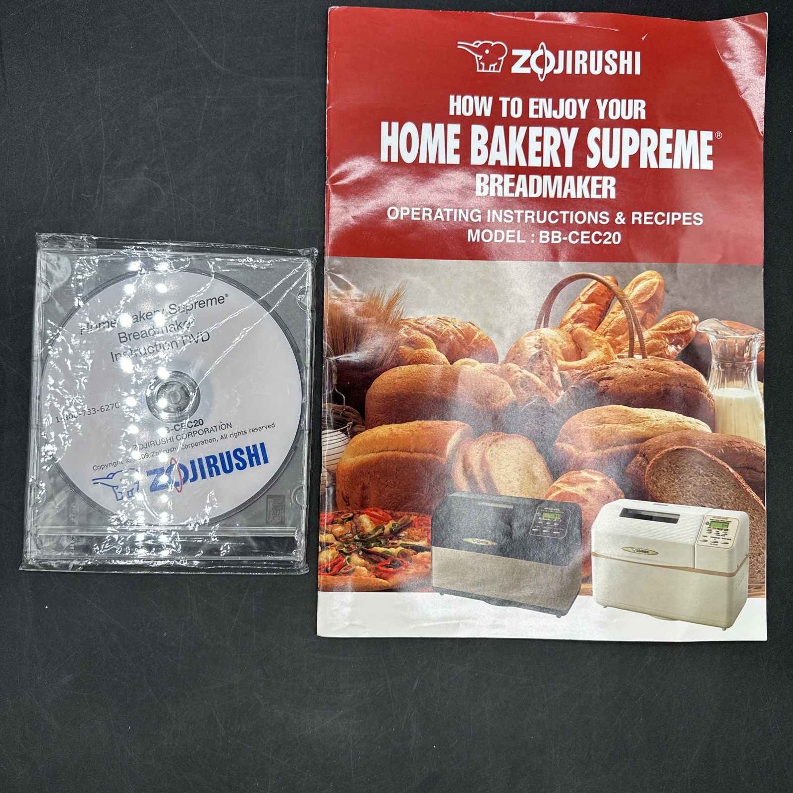 Zojirushi BB-CEC20 Bread Machine Manual Owners Instruction User Guide & DVD