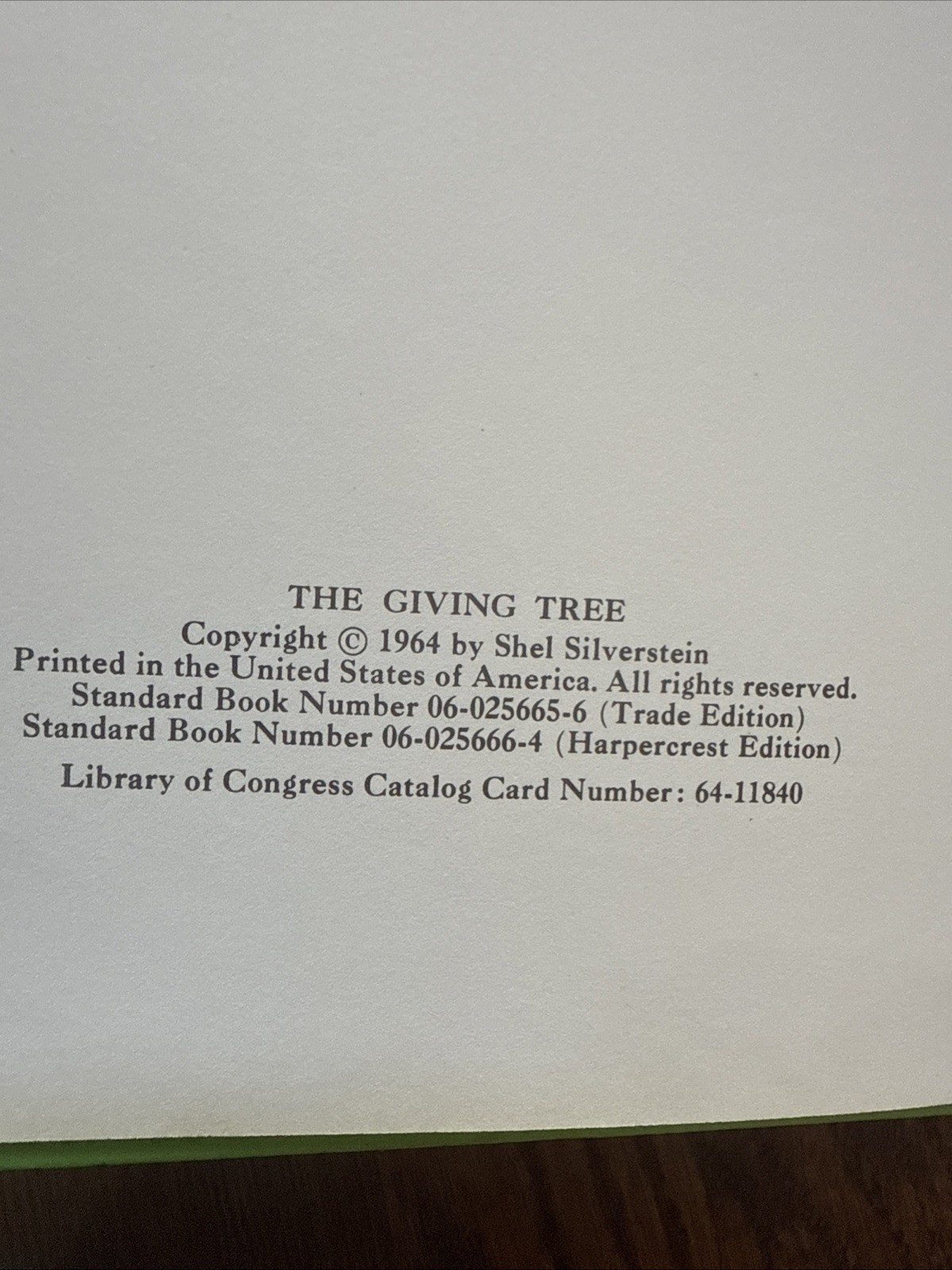 THE GIVING TREE by Shel Silverstein 1964 hc ~ FIRST EDITION ~ Very Collectible