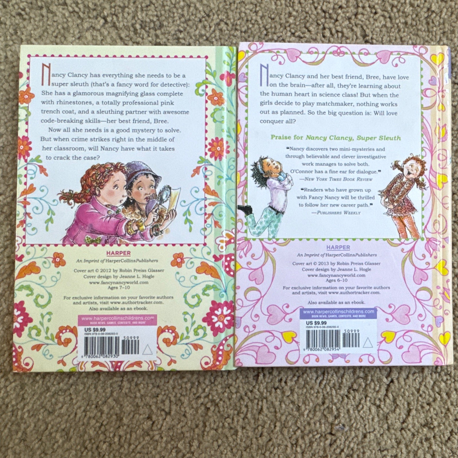 Jane O’Connor Nancy Clancy Books 1-2 Hardcover Illustrated Ages 9-12