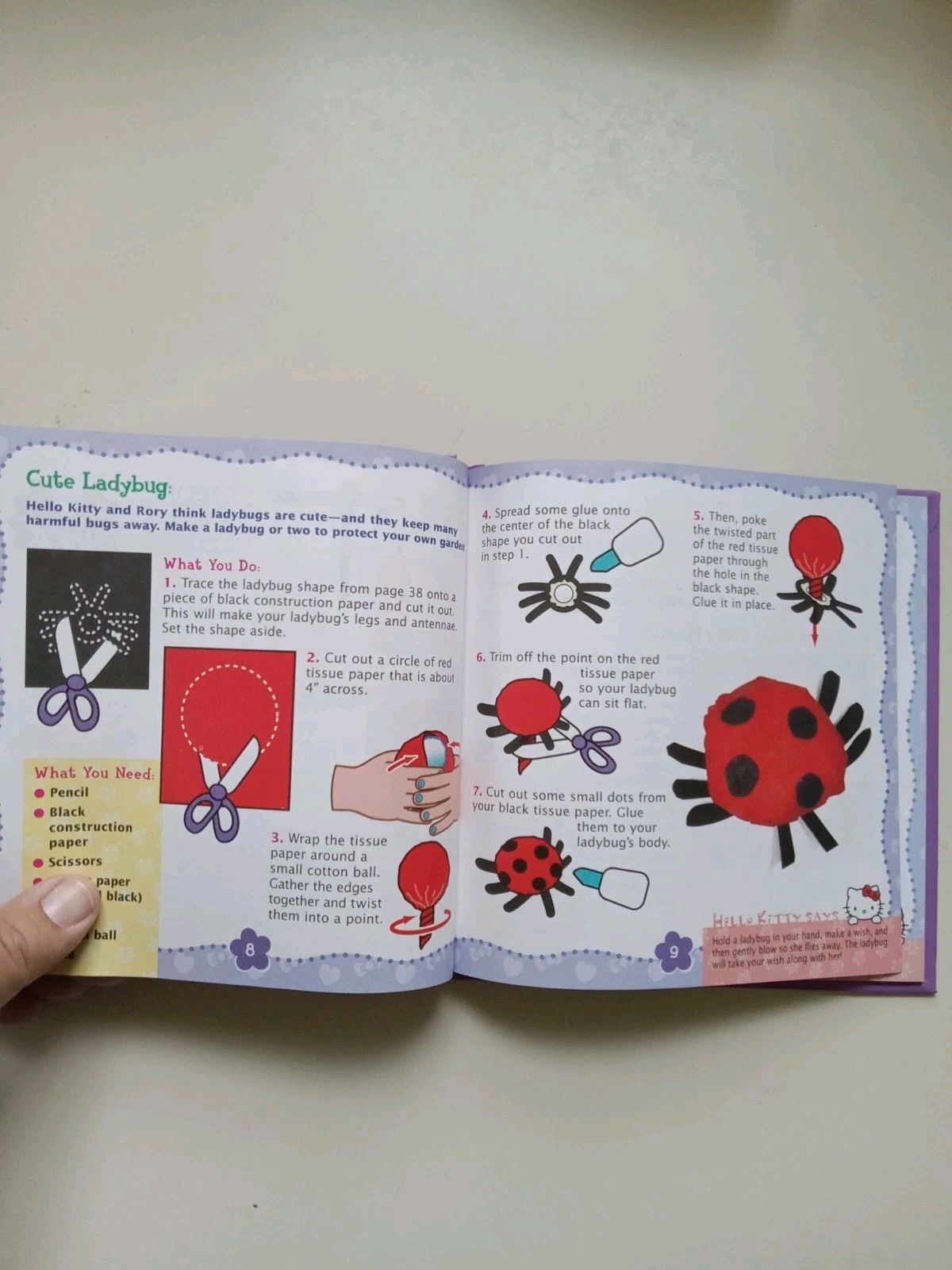 Hello Kitty Tissue Paper Activity Book by Kris Hirschmann Hardcover 2002