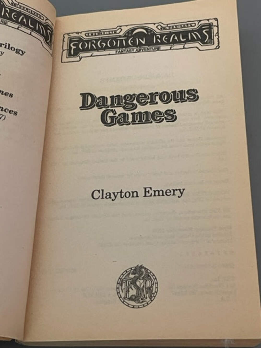 Dangerous Games (Forgotten Realms: Netheril #2) by Clayton Emery (2000)