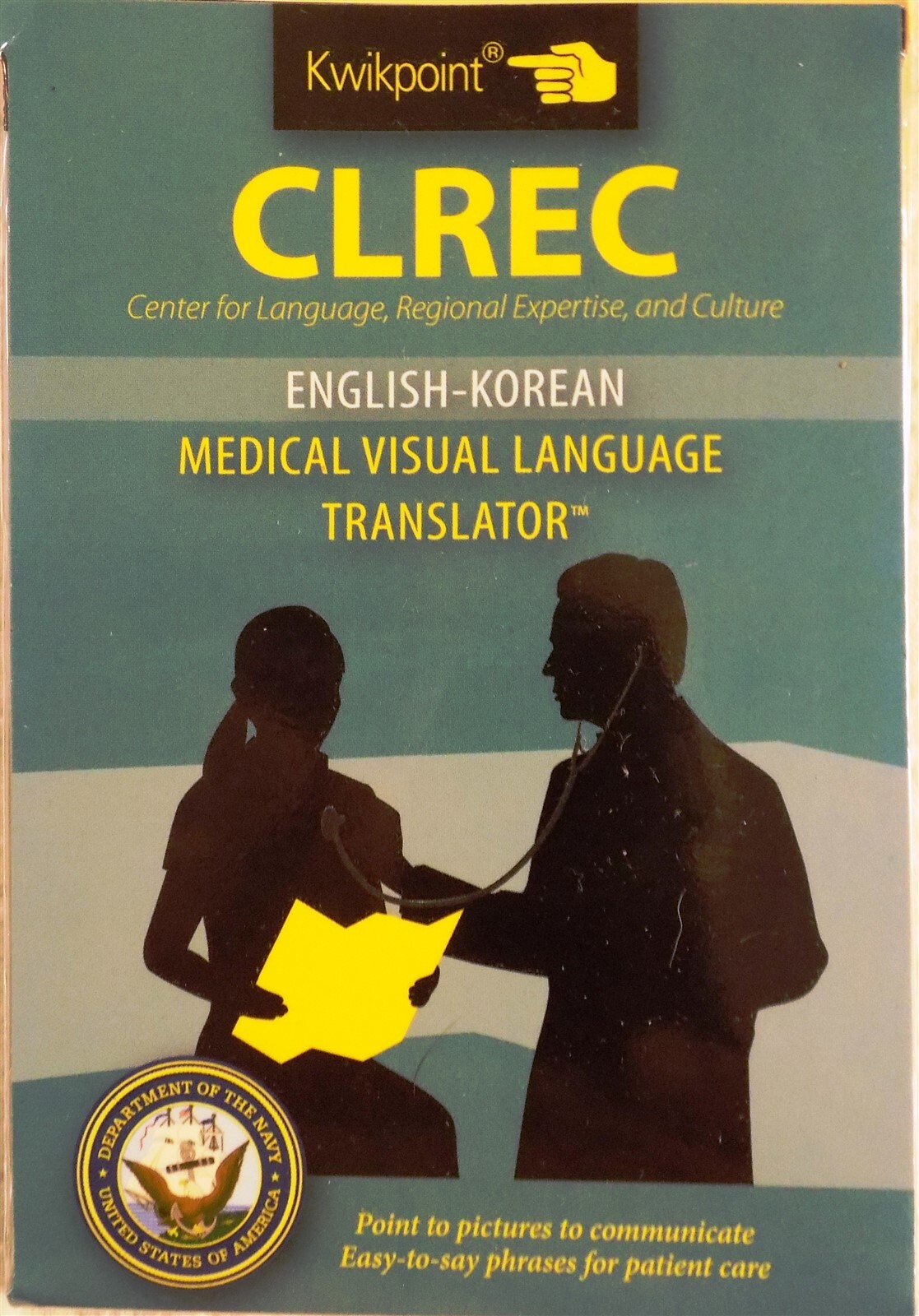 CLREC English-Korean Medical Visual Language Translator Kwikpoint 5.5″x0.25″x4″