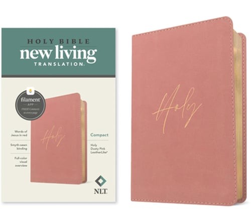 NLT Compact Bible, Filament Enabled (Leatherlike, Holy Dusty Pink, Red Letter)