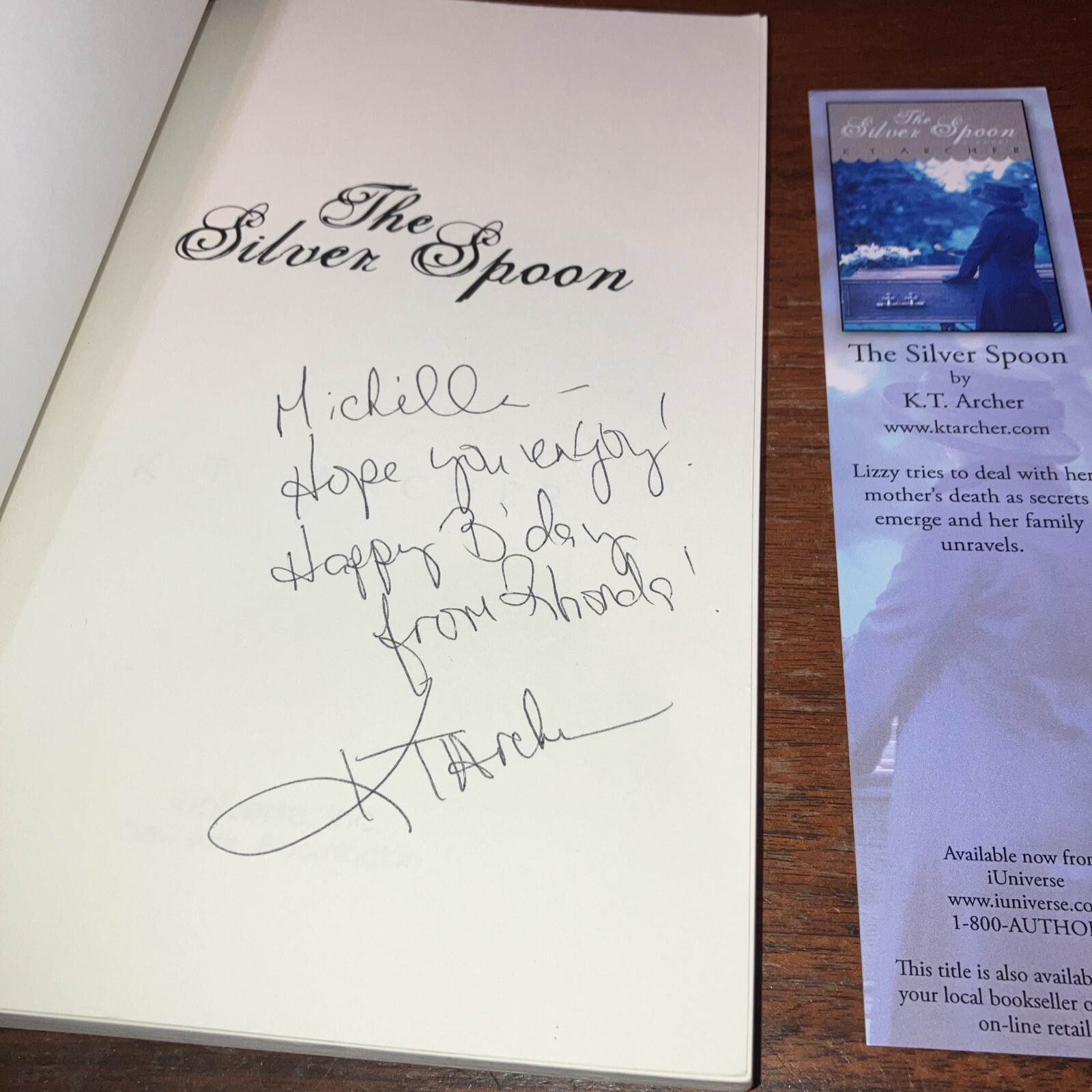 Silver Spoon – K. T Archer (2010, Trade Paperback) Good Shape – Signed +Bookmark