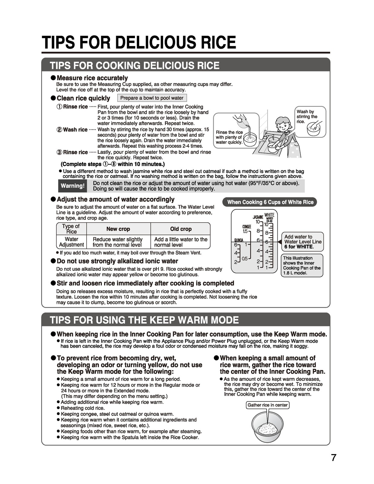 ZOJIRUSHI NW-QAC10 18 Induction Heating Rice Operating Instructions Manual