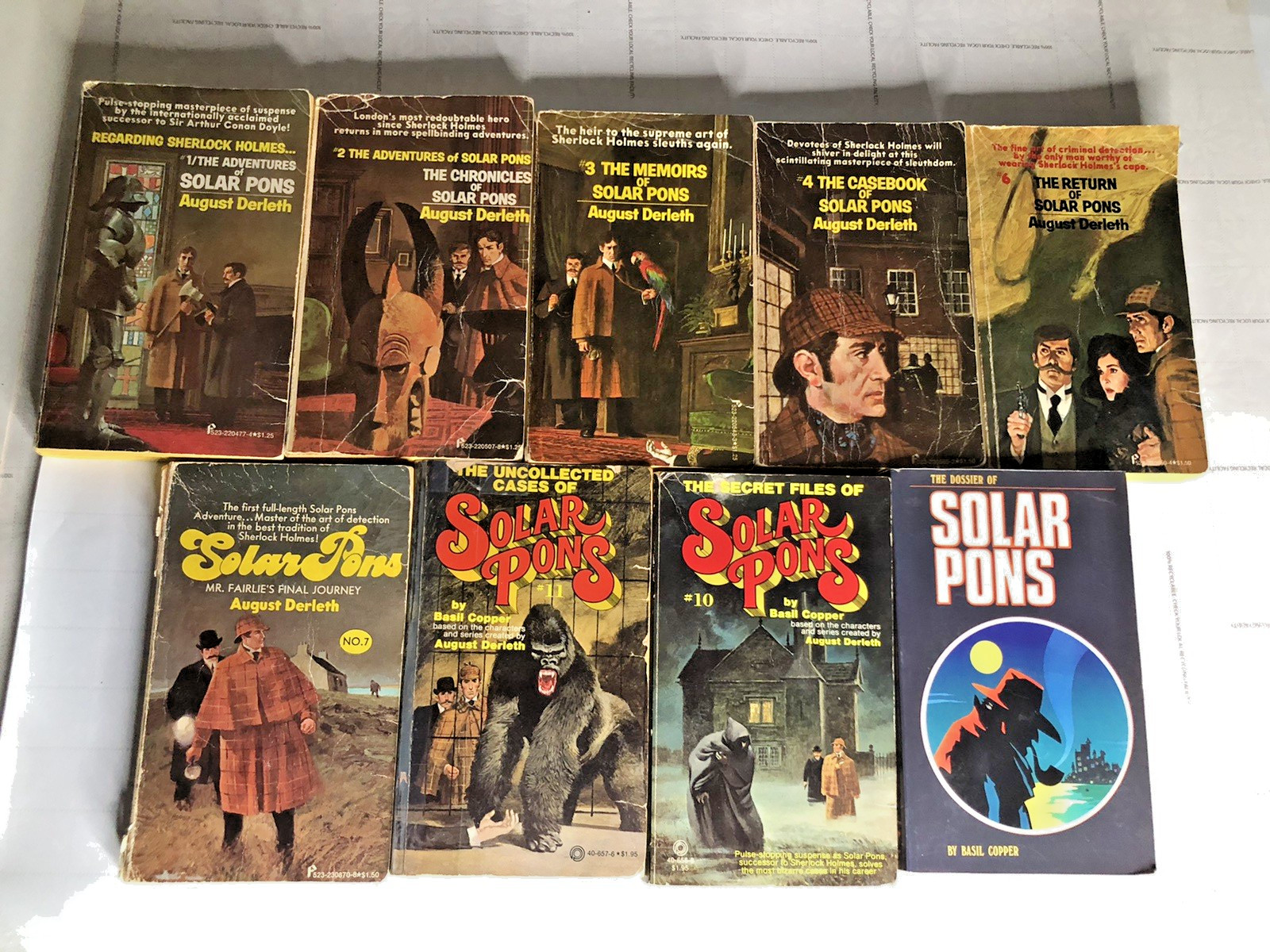 THE ADVENTURES OF SOLAR PONS #1, 2,3,4,6, 7 (August Derleth) & 3 by Basil Copper