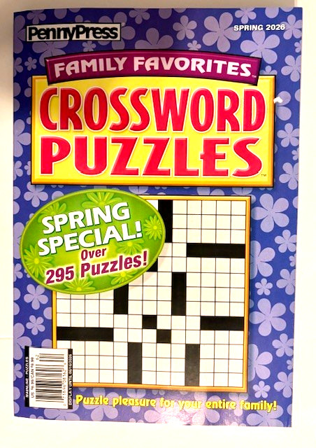 Crossword Puzzles Book Family Favorites PennyPress 2026 Spring Special NEW
