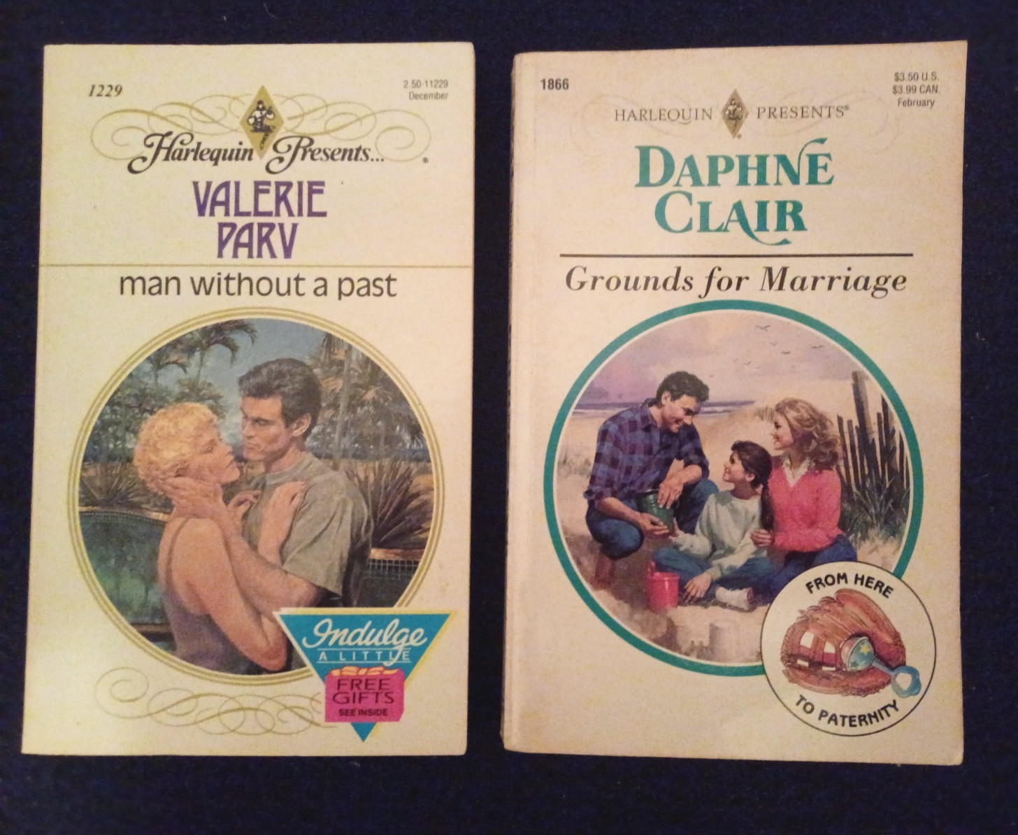 2 vintage Harlequin Presents novels-Valerie Parv/Daphne Clair-free shipping