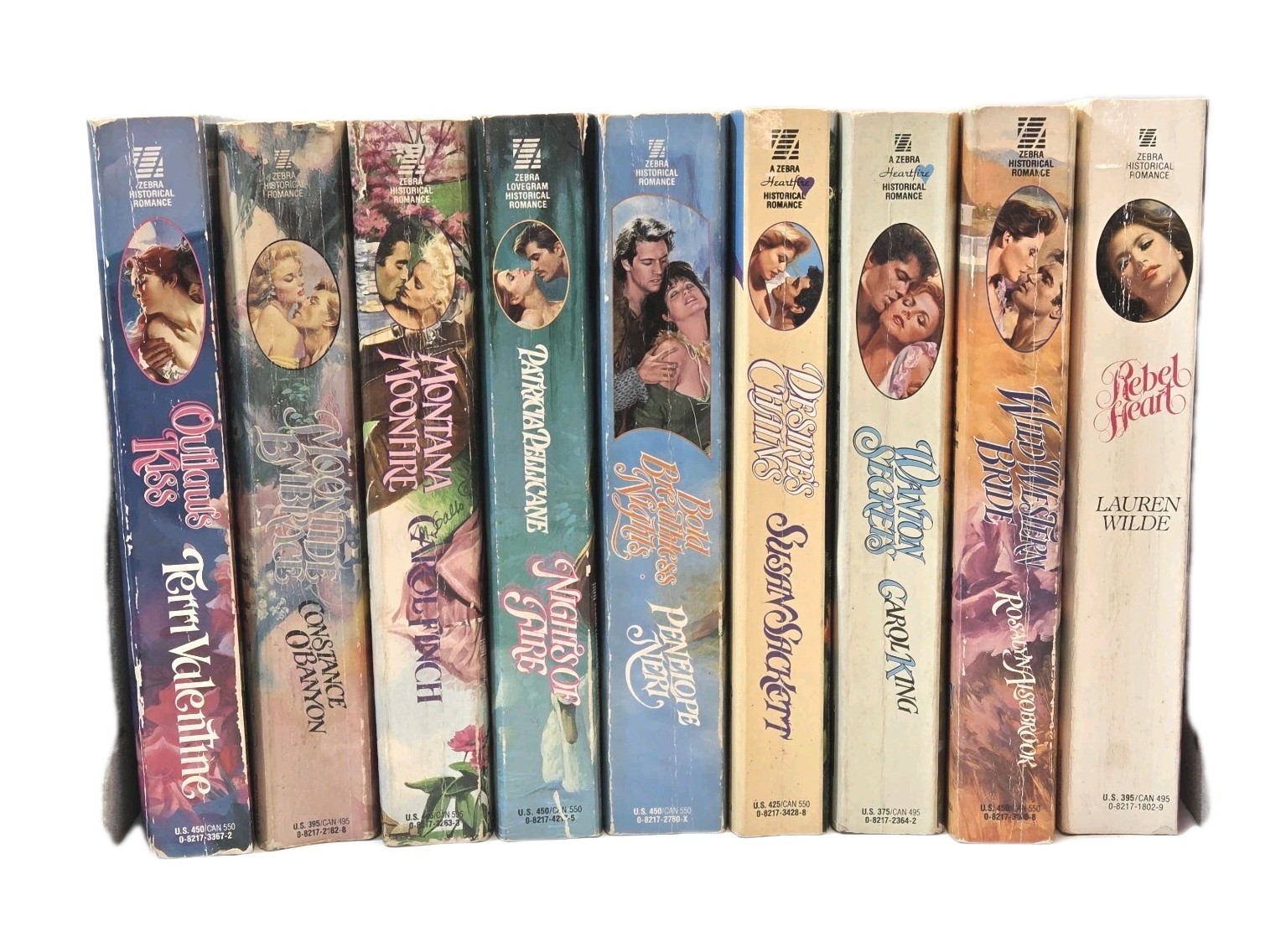 Vintage Zebra Historical Romance Paperback Books 80s 90s Western Love Collection