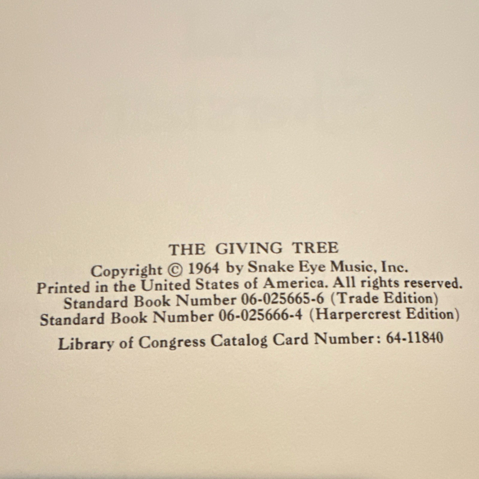 The Giving Tree Shel Silverstein Hardcover Harper & Row 1964 Illustrated DJ