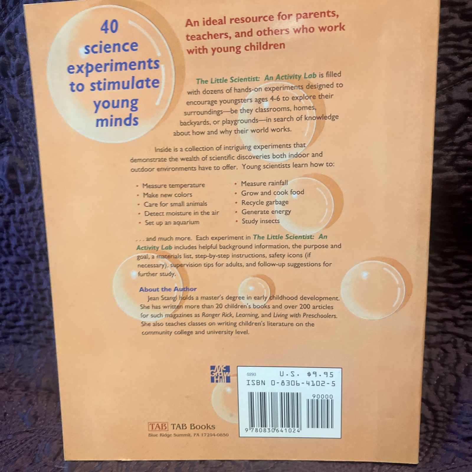 The Little Scientist An Activity Lab Softcover Book Jean Stangl Ages 4-6 New 93