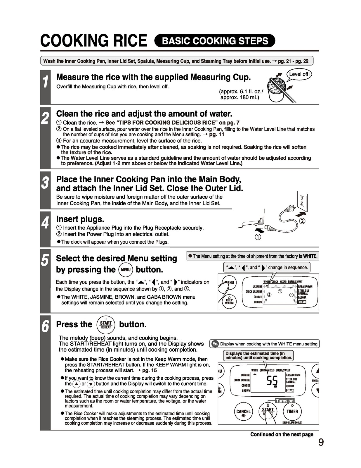 ZOJIRUSHI NW-QAC10 18 Induction Heating Rice Operating Instructions Manual