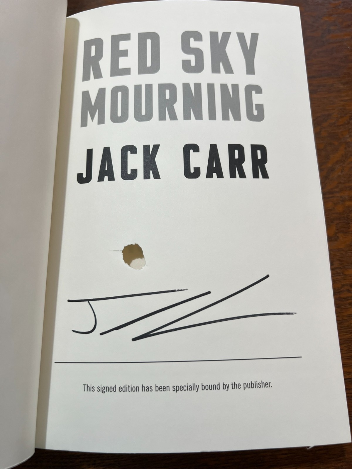 Red Sky Mourning by Jack Carr SIGNED 1st SHOT-THRU Brand New Hardcover 2024