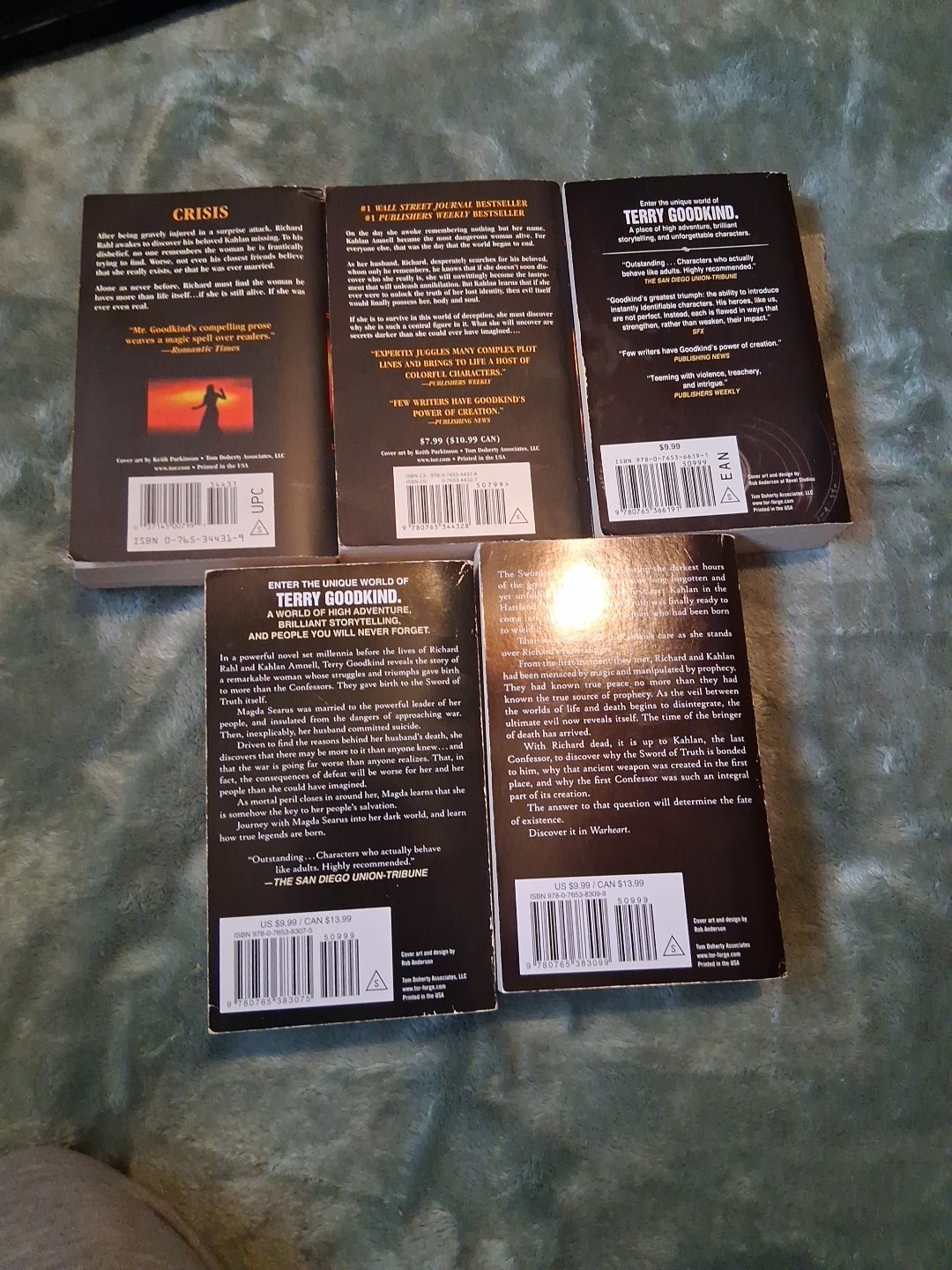 Terry Goodkind books lot of 5 Chainfire Phantom Omen Machine Warheart First