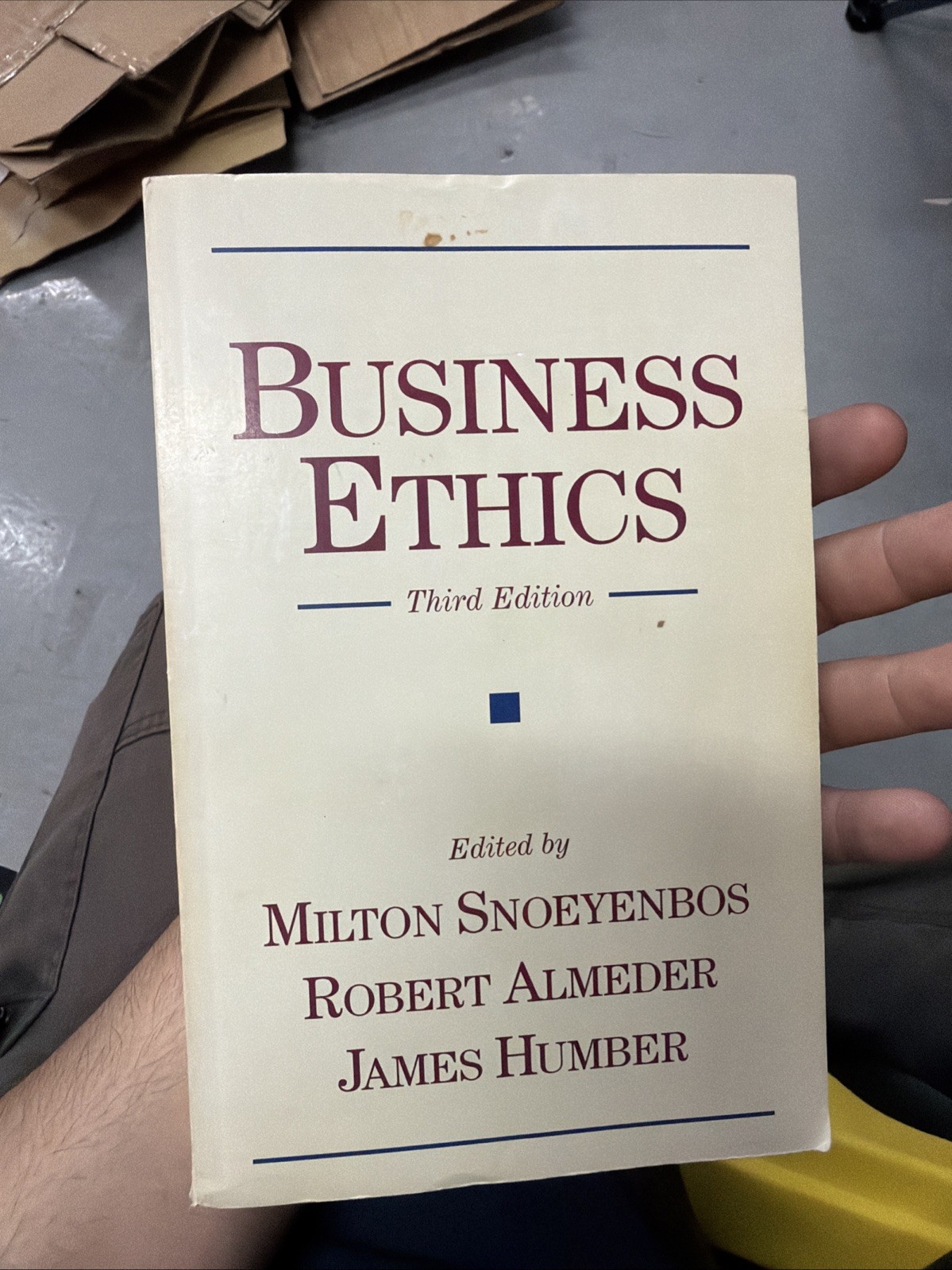 Business Ethics by Snoeyenbos Almeder Humber Academic Textbook Ed.
