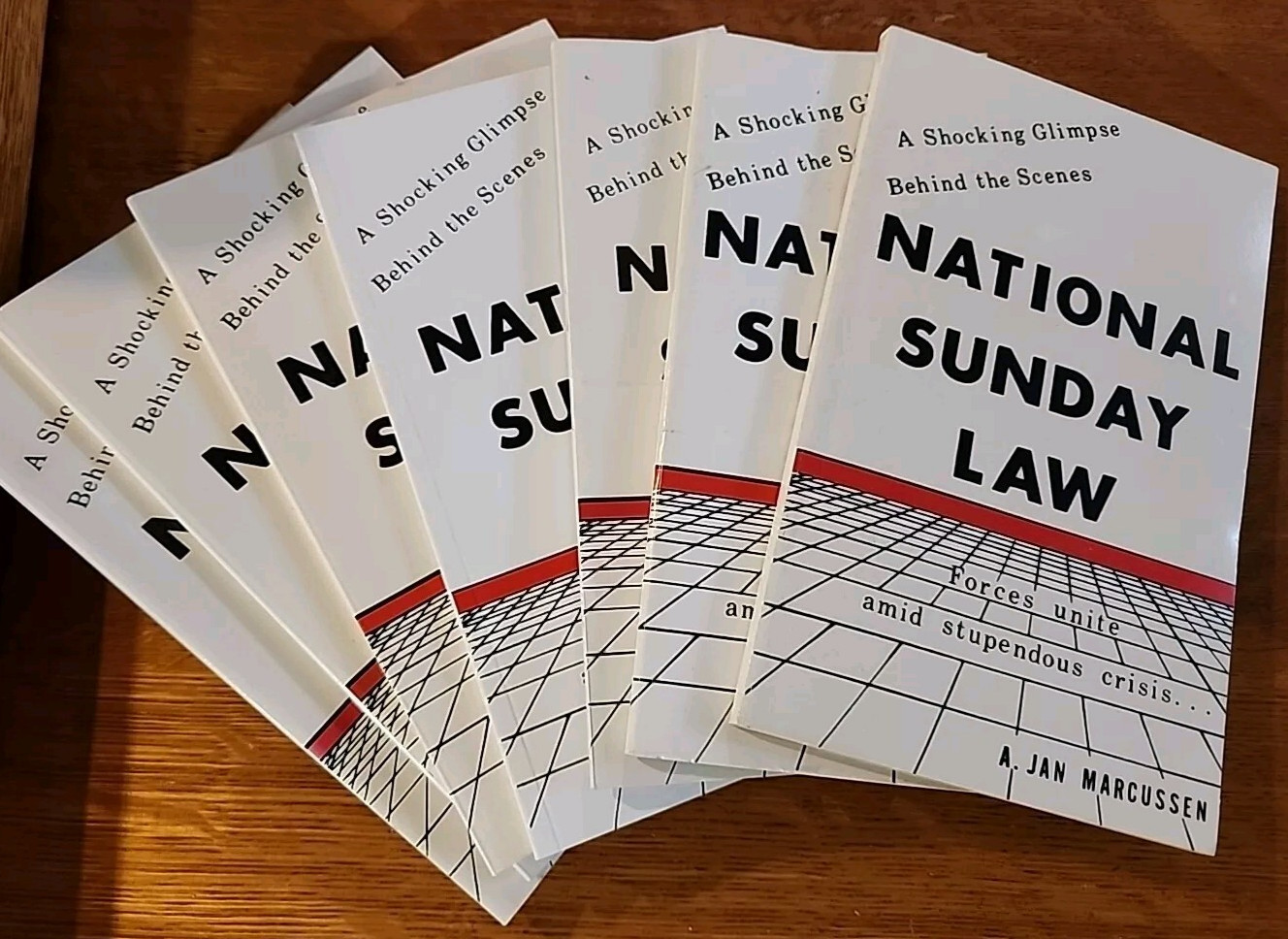 7 Copies- ‘National Sunday Law’ A. Jan Marcussen (Various Print Dates, Trade PB)