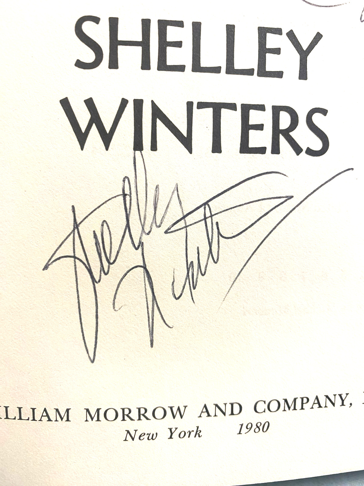 RARE SIGNED! Shelley : Also Known As Shirley by Shelley Winters (Hardcover) FINE